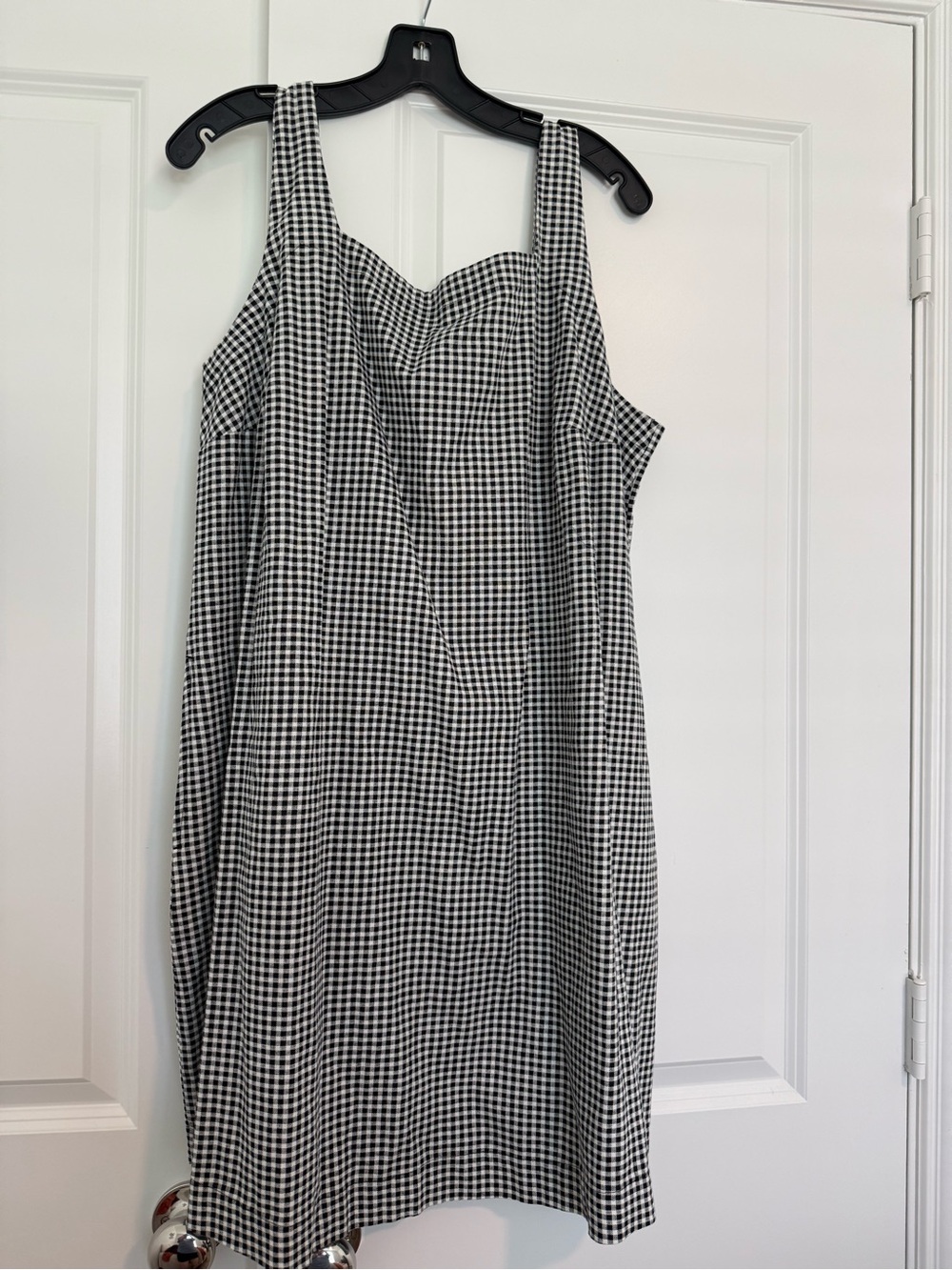 A New Day Black Gingham Squareneck Dress